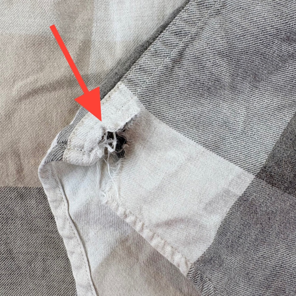 Vintage Ralph Lauren Buffalo Check Plaid Shirt Mens M Beige Gray Workwear Grunge - Picture 6 of 10